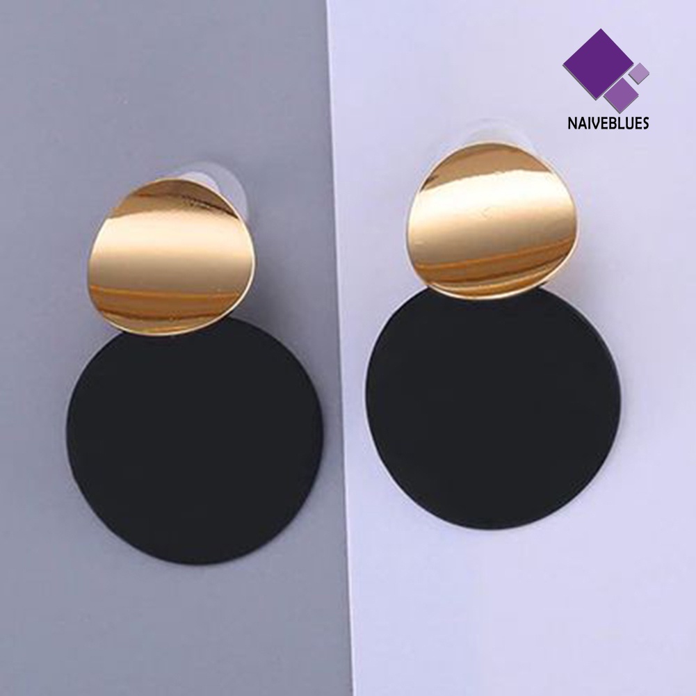 Anting Stud Matte Bentuk Disk Irregular Untuk Hadiah Ulang Tahun Wanita