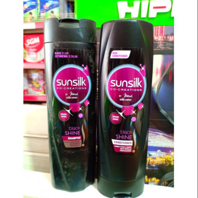 Sunsilk Shampoo Dan Conditioner Black Shine 170ml Shopee Indonesia