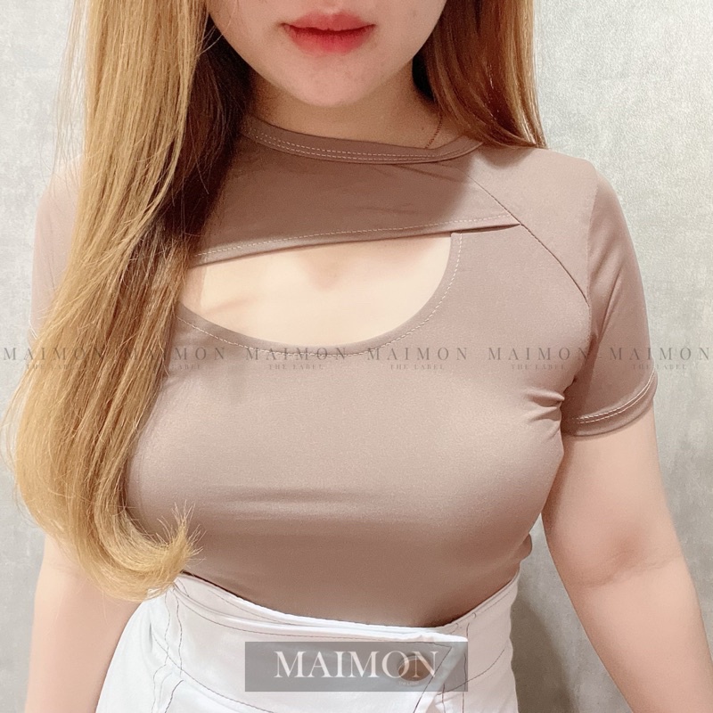 Jersey Cut Out T Shirt | Atasan Wanita Korean Fashion | Maimon Grosir