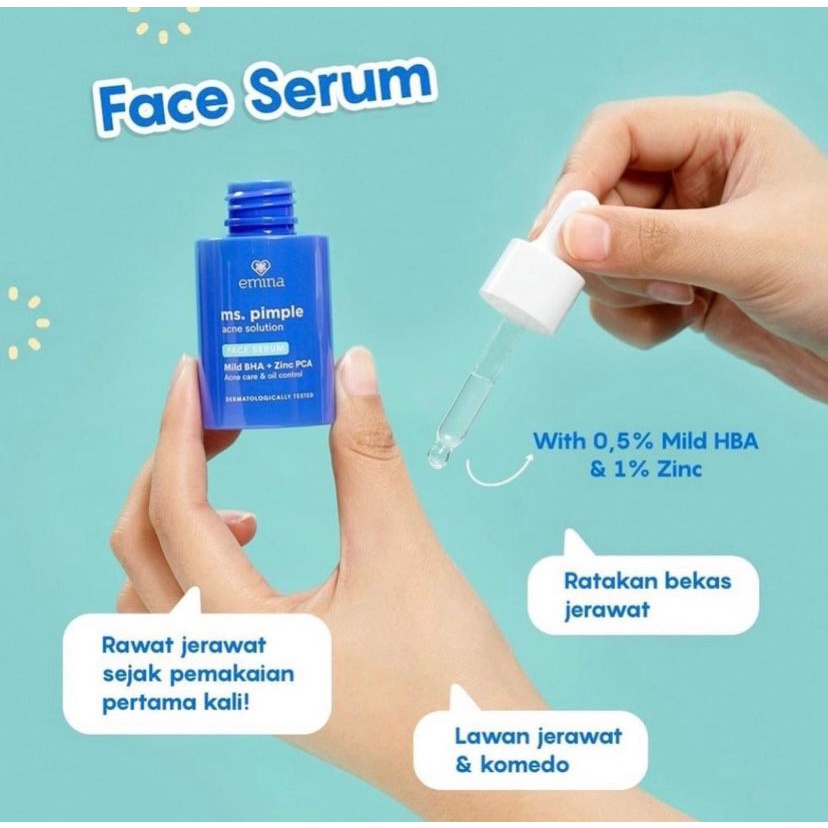 Jual Emina Ms. Pimple Acne Solution Face Serum 30ml Shopee Indonesia