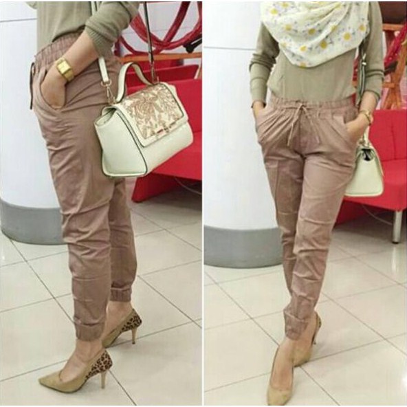  CELANA  JOGGER KATUN  STRETCH BY LAAMIA Shopee  Indonesia