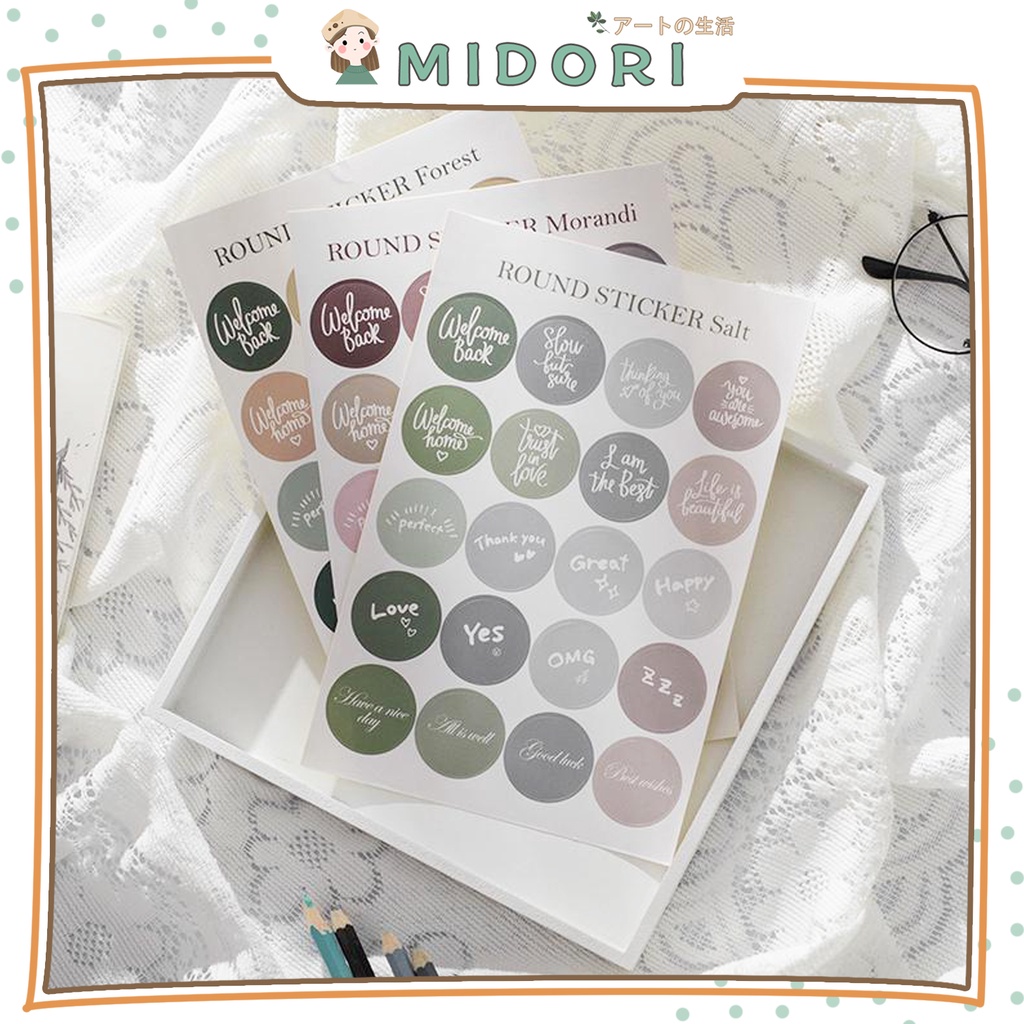 

[MIDORI] 1PCS - 3CM CUTE ROUND STICKER Sticker Decor Planner DIY Scrapbook Stiker Dekor - B0282