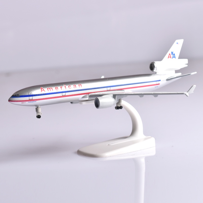 Md-11 Miniatur Diecast Pesawat Terbang Amerika Bahan Metal MD11 Untuk Mainan / Koleksi