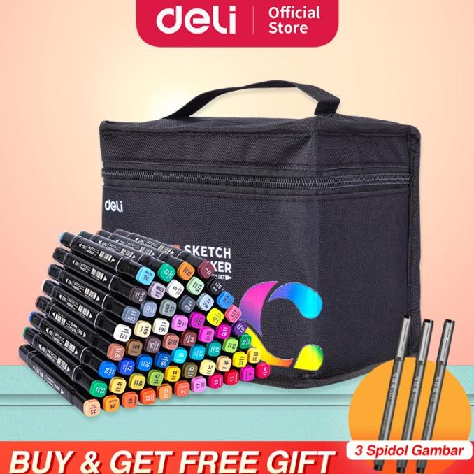 

Deli Sketch Marker / Spidol Mewarnai Dual Tip Cepat Kering E70806