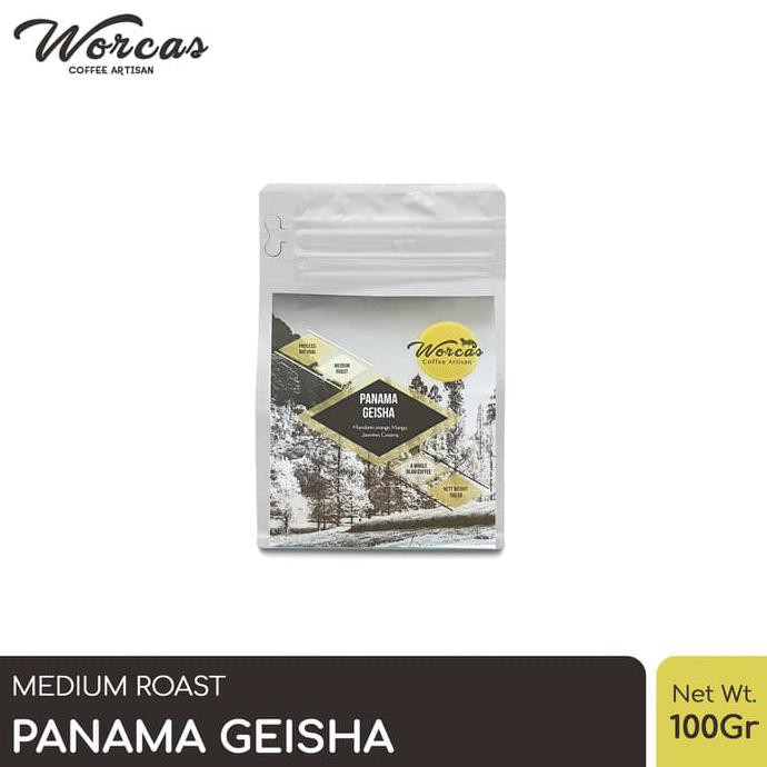 

WORCAS ARABICA PANAMA GEISHA "NATURAL" 100GR - MEDIUM ROASTED COFFEE - KOPI BIJI