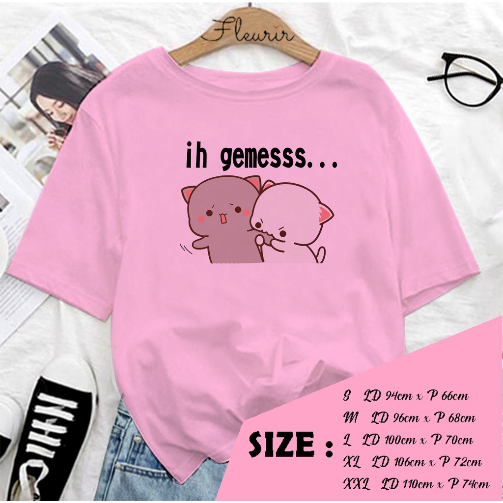 FLEURIR - KAOS PEACH GOME GEMES OVERSIZE KATUN KAOS WANITA DEWASA TUMBLR TEE UNISEX JUMBO