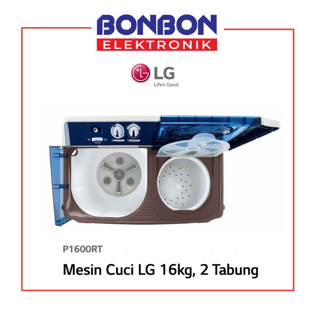 LG Mesin Cuci 2 Tabung 16KG P-1600RT / P1600RT / P 1600 RT