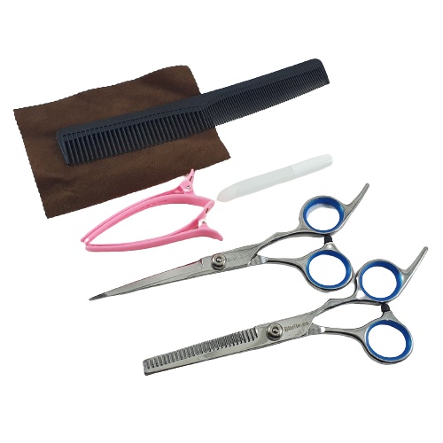 Gunting Rambut 1 Set Sasak Lurus Zig Zag Biutte.co Stainless Steel Sisir Grooming Trimming Salon Profesional Penipis Zik Zak Gerigi Flat