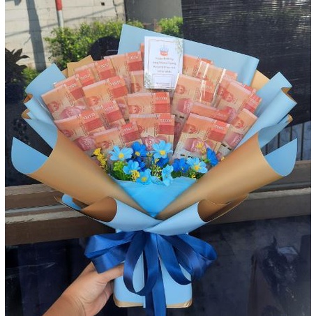 Money bouquet medium isi 2.5 - 4jt / buket uang / buket bunga / hadiah ulangtahun/ buket wisuda / bu