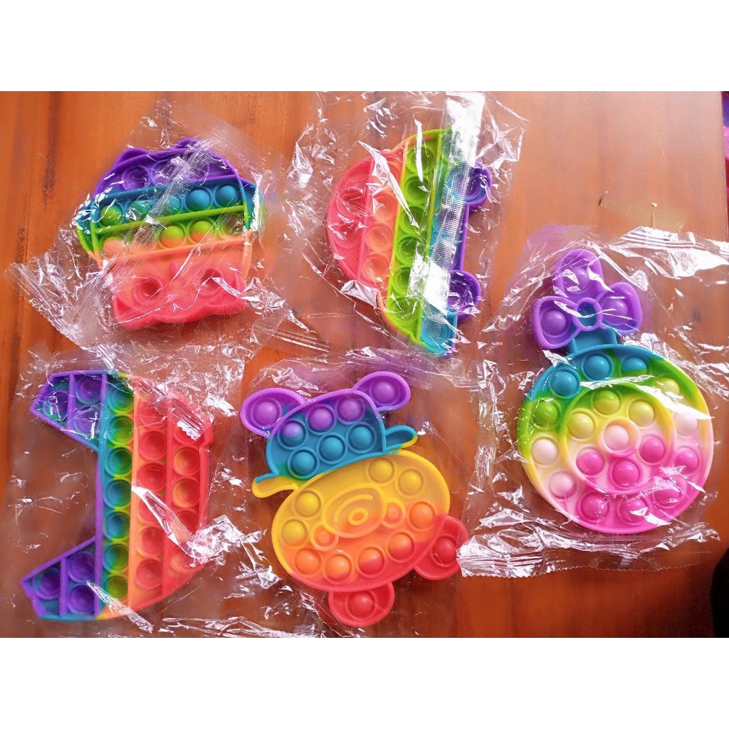 Pop it rainbow mini viral push pop bubble fidget mainan pop it mini