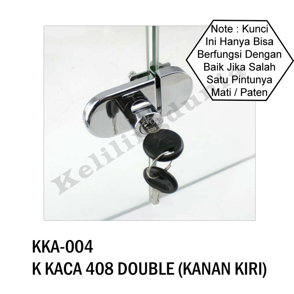 Kunci Etalase Kaca Kabinet Cabinet Lemari Jepitan Pegangan Kaca Double Kanan Kiri ( Salah Satu Harus