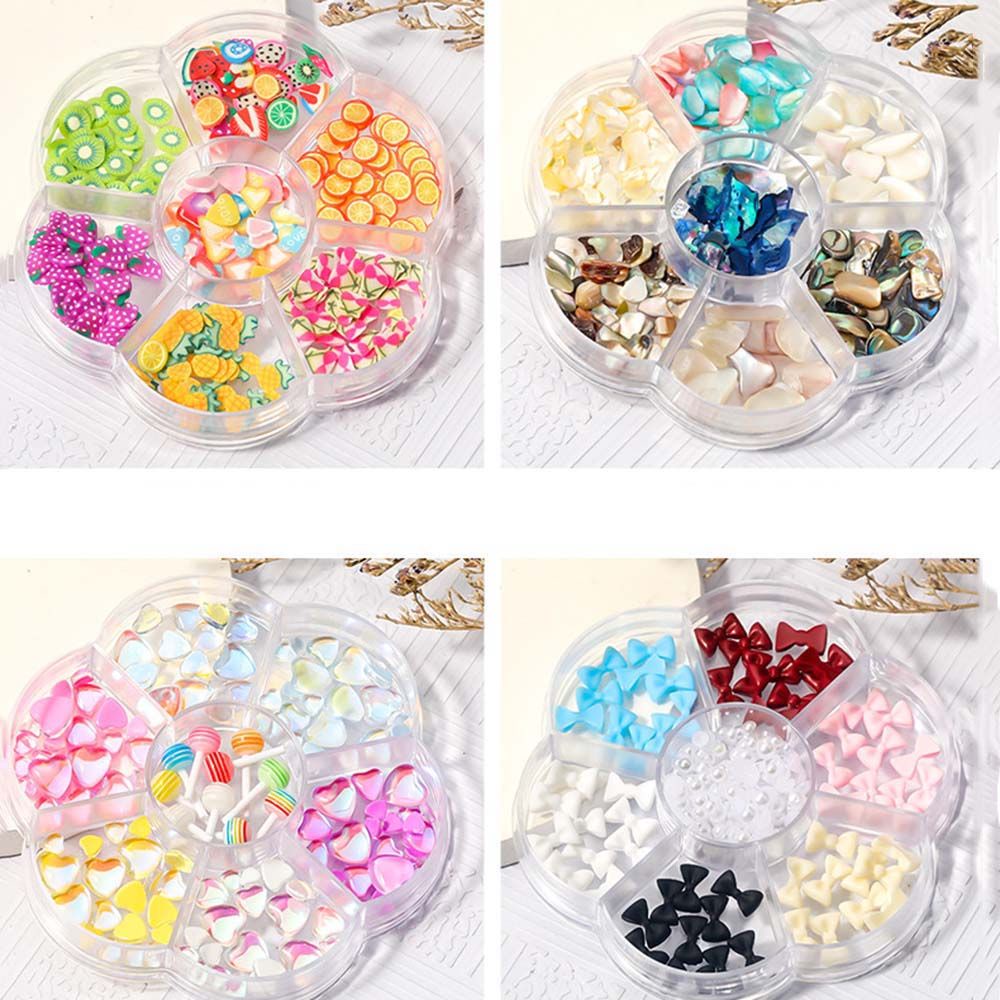 Mxbeauty 7in1 Manik-Manik Kristal Mutiara Aurora Beruang 3d Bahan Resin Untuk Dekorasi Nail Art