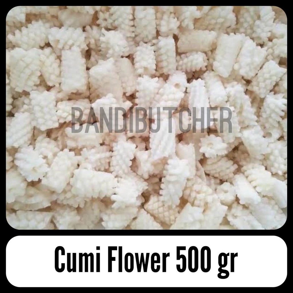 Cumi Flower - Cumi Kupas Bersih Squid Flower Putih Bukan Tube Ring 1kg