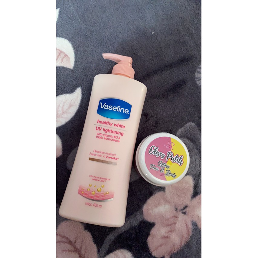 OBSES PUTIH LOTION VIRAL FREE VASELINE 400ML