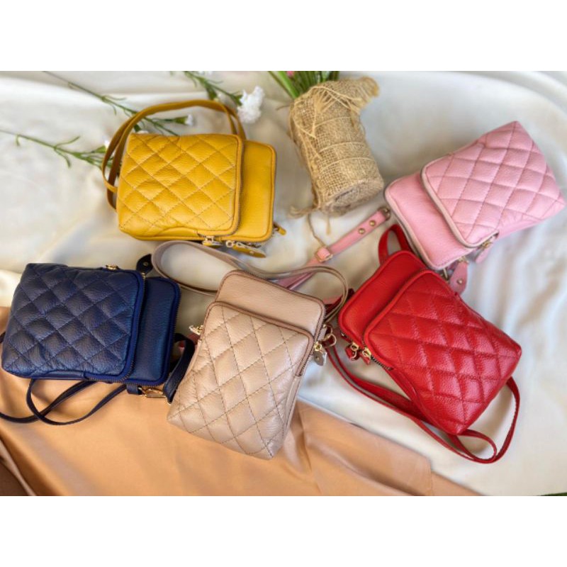 Dompet HP kulit asli tas handphone selempang