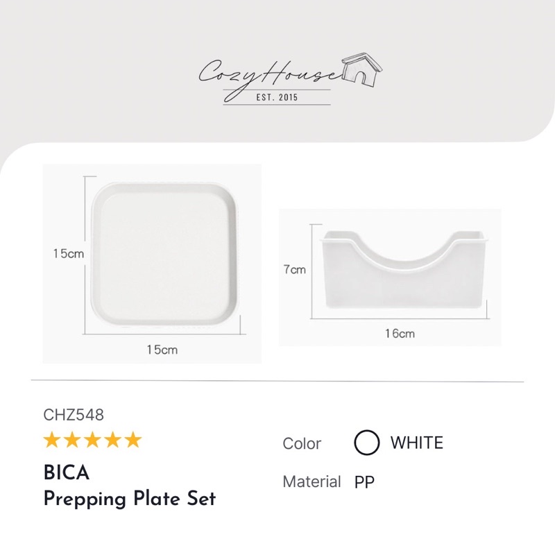 COZYHOUSE BICA Piring Plastik Set isi 8 / Food prepping Plate Set