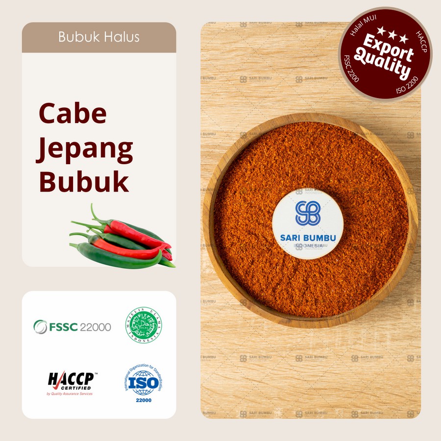 

Cabe Jepang Bubuk / Ichimi Togarashi Export Quality