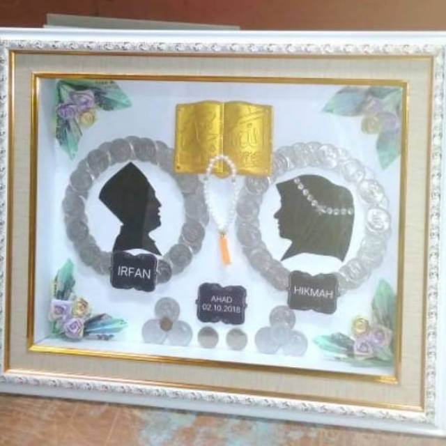 Frame bingkai 3D mahar uang custom uk. 40x60cm