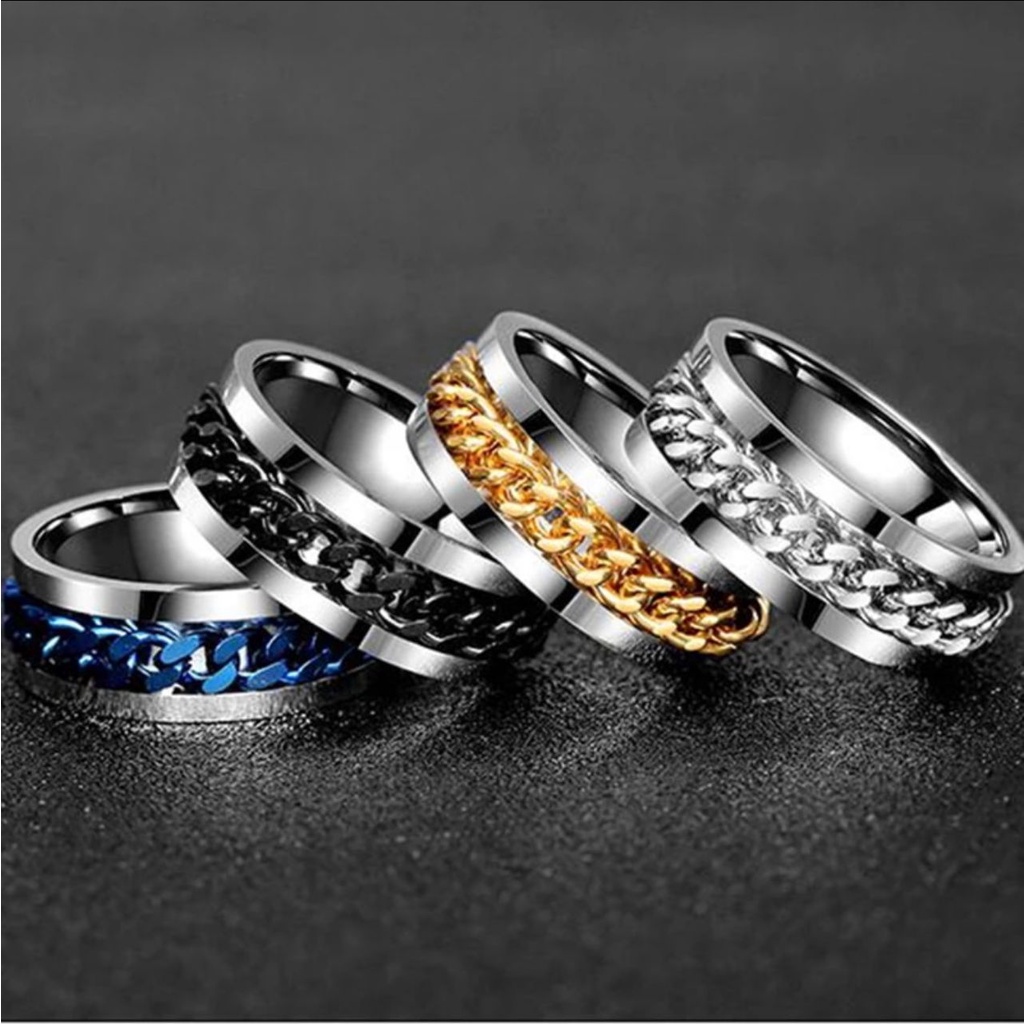 CINCIN RANTAI TITANIUM PRIA WANITA CINCIN SPINNER CINCIN PEMBUKA TUTUP BOTOL YANG LAGI VIRAL