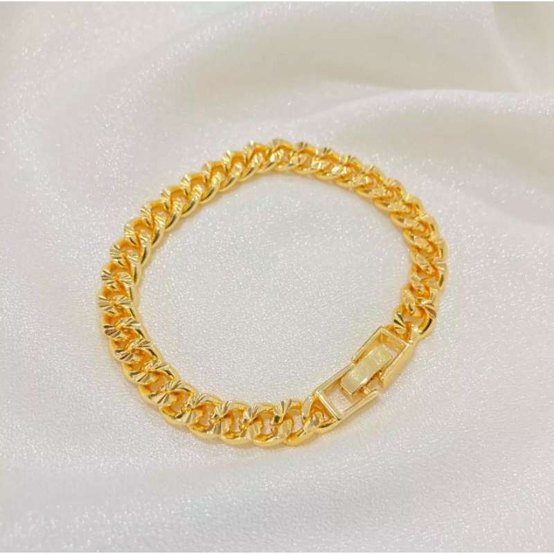 Gelang tangan rantai sisik naga kecil perhiasan wanita lapis emas gold aksesoris fashion wanita