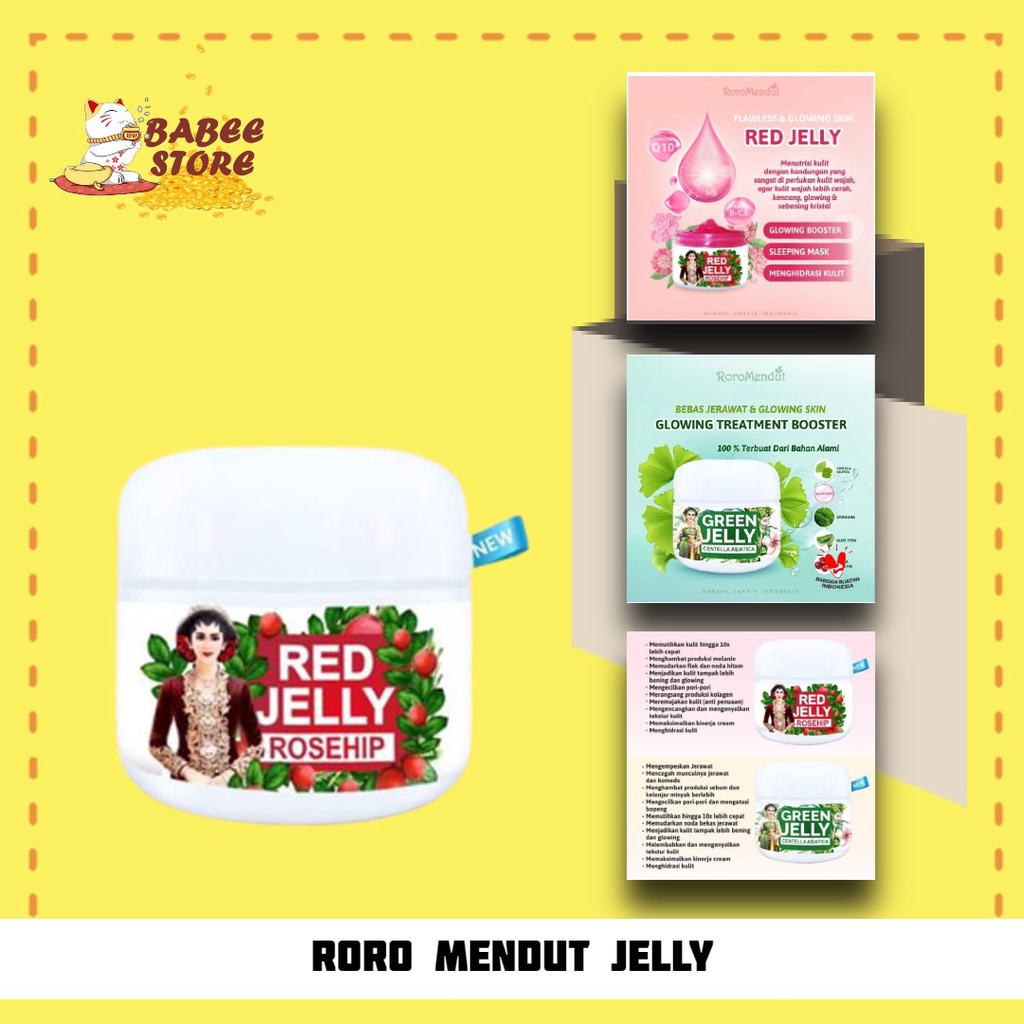 BABEE - SKINCARE RORO MENDUT RED JELLY &amp; GREEN JELLY MINI 15 GRAM / GLOWING SKIN / ACNE PRONE