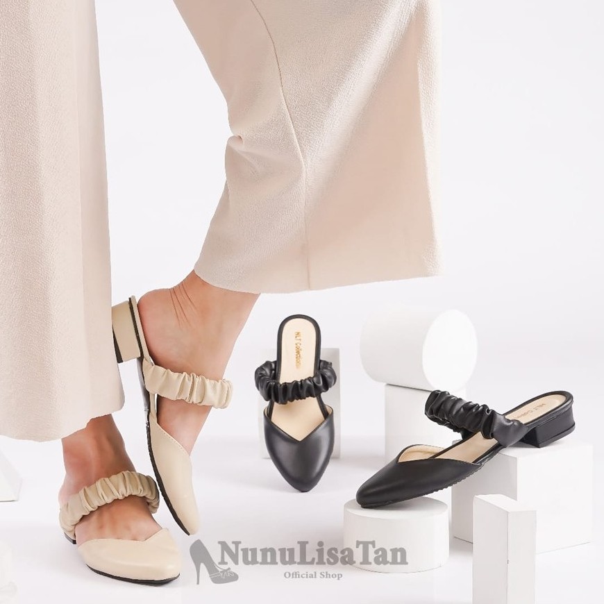 NunuLisaTan-  cod terbaru heels hak tahu heels wanita AGATHA 3cm