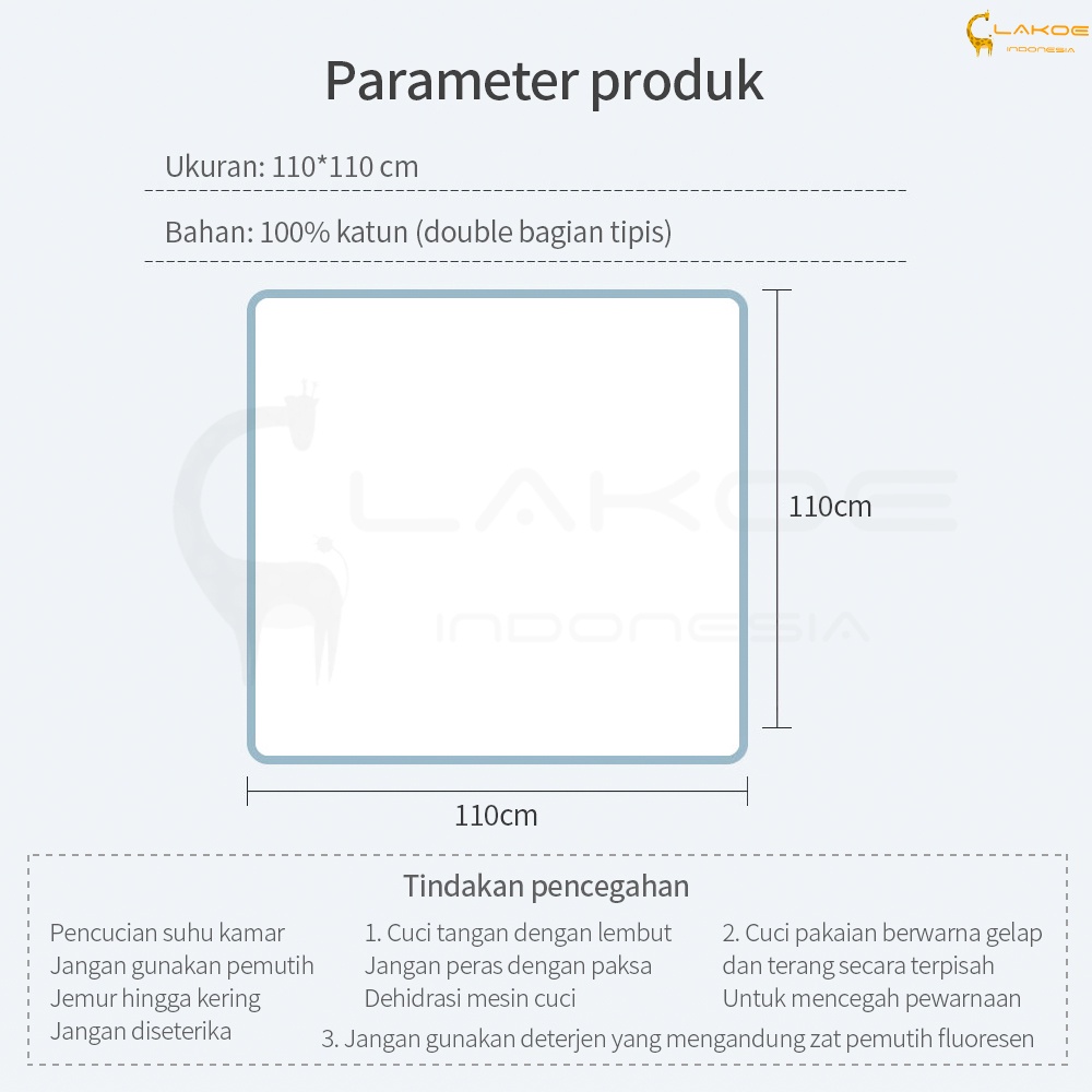 LAKOE  swaddle muslin bayi / Bedong bayi 110*110cm