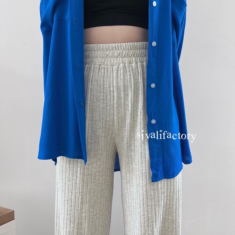 SIVALI Kai Knit Pants - Celana Kulot Knit Tebal - Celana Wanita