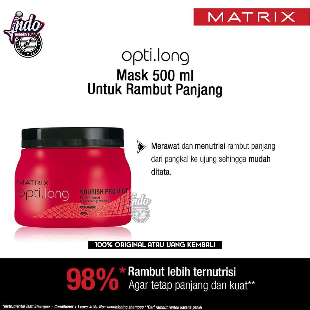 Matrix OPTI LONG MASKER nourish protect masque / Hair Mask Optilong 490gr / Masker Rambut Panjang