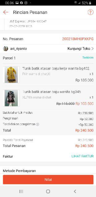 Tunik Batik Atasan Baju Wanita Bg345