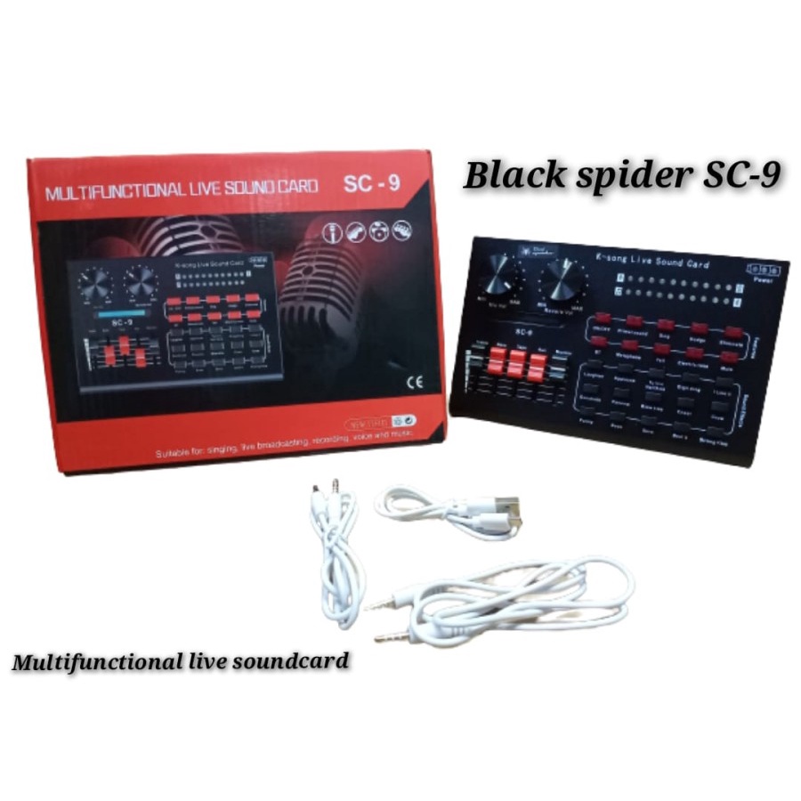 SOUNDCARD BLACK SPIDER SC-9 LIVE STREAMING SOUNDCARD SC-9