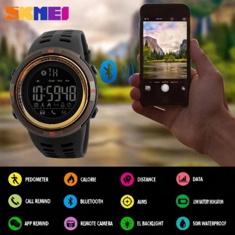 Smartwatch Kesehatan Tahan Air SKMEI 1250 Original Impor Jam Pintar Sport Kebugaran