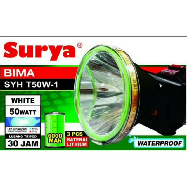 Senter Kepala Surya Bima SYH T50W 1 Waterproof(HANYA BISA PULAU JAWA)