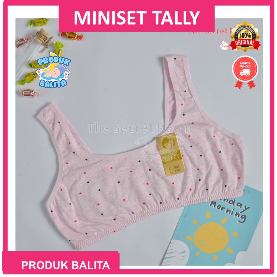 TALLY MINISET 1346 Miniset Anak Motif Polkadot Tanpa Busa Free Size Terlaris