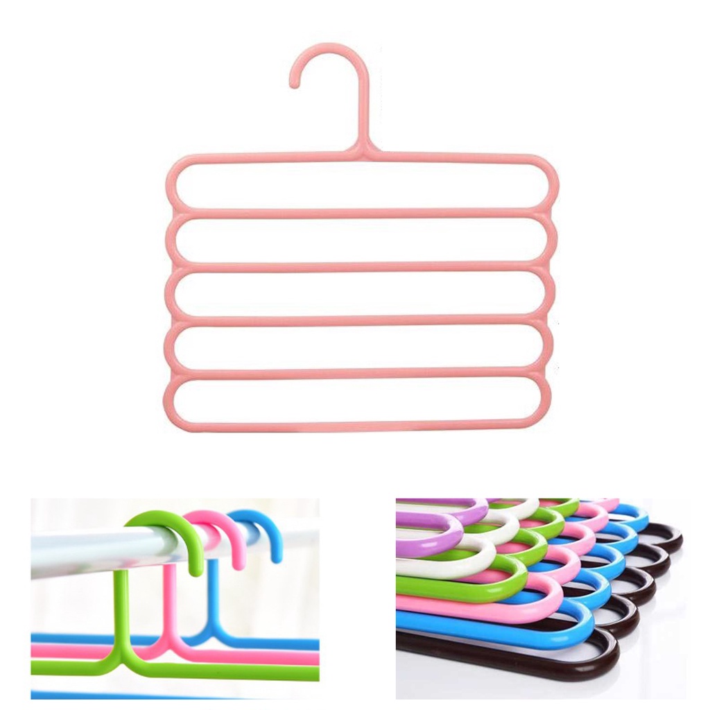 BRGUNIK Gantungan Hanger Susun 5 Laundry Gantungan Multifungsi Scarf R062