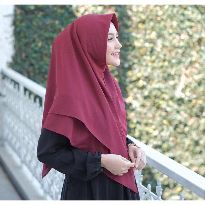 (PROMO) KHIMAR KAYLA 2 LAYER / HIJAB KERUDUNG JILBAB INSTANT INSTAN