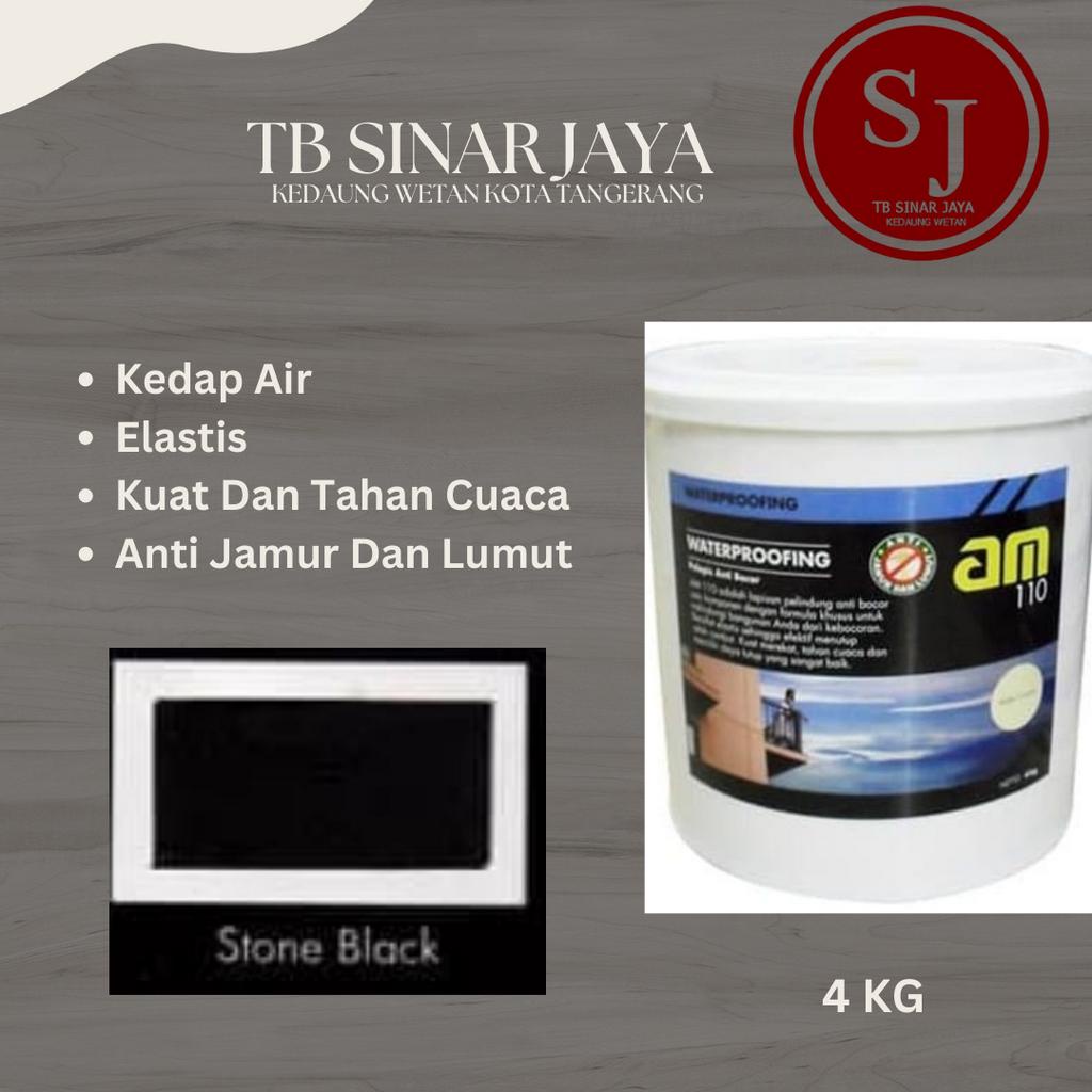 AM 110 WATERPROOFING CAT PELAPIS ANTI BOCOR / KEDAP AIR 4KG - STONE BLACK