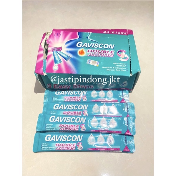 Gaviscon Double Action Liquid Sachets 10ml Obat Maag Gerd
