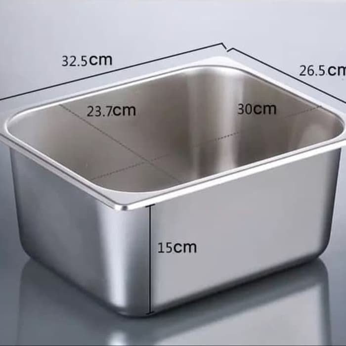 Wajan Kotak / Penggorengan Kentang Stainless 33cm tanpa tutup