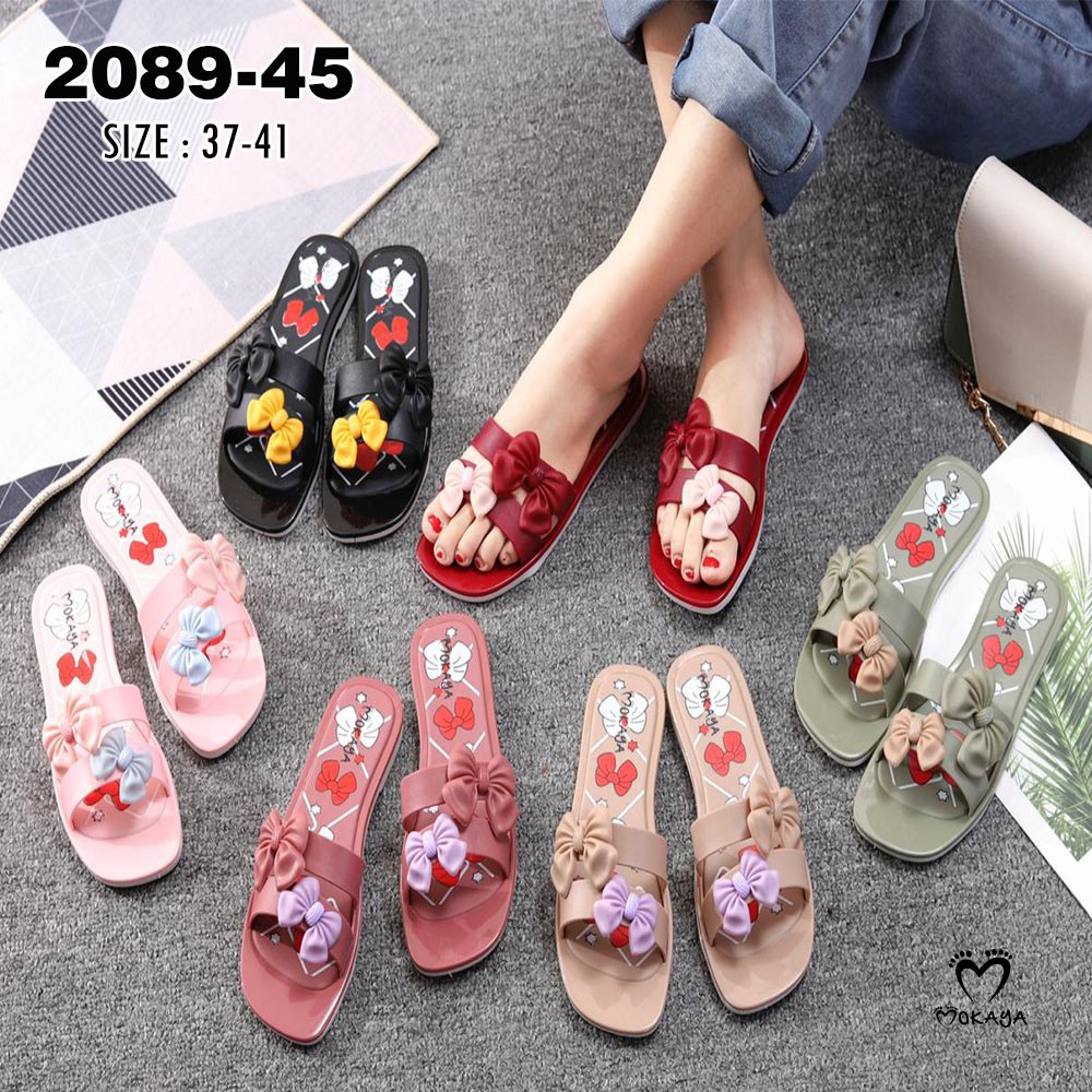 Sandal Slop Wanita Pita-pita Import Mokaya/ Size 37-41 (GM-2089-45)