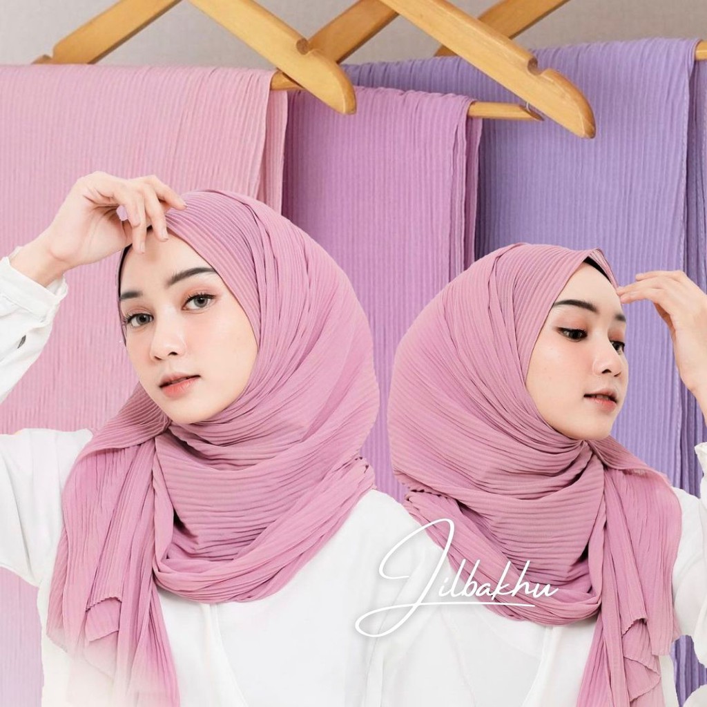 TERMURAH PASHMINA FULL PLISKET CERUTY BABYDOLL / TANPA GARIS TENGAH 180X75