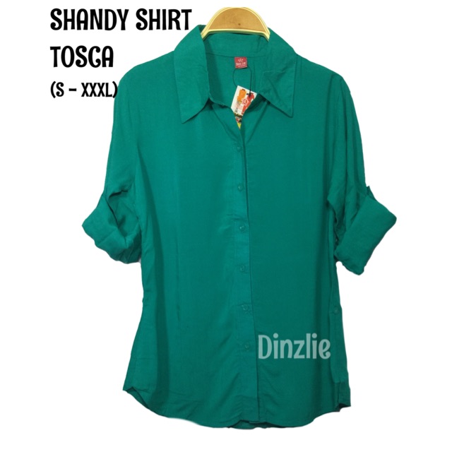 KEMEJA RAYON WANITA WARNA HIJAU TOSCA