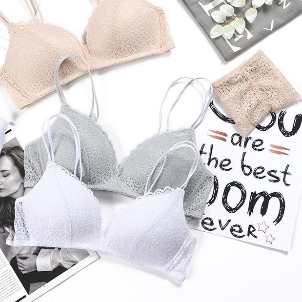 ✫ ANGELA JAPAN Bra BH Push Up Tanpa Kawat Wanita Cewe Busa Tipis Import Bisa Renda Seamless Bikini ❋
