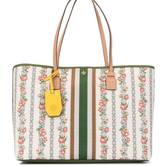 Tory Burch Gemini Link Floral Canvas Tote