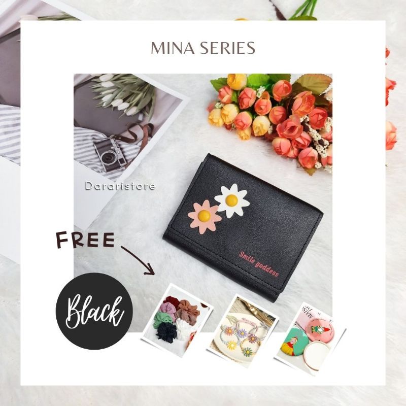 Mina Dompet wanita imut wallet korean fashion by dararistore free pouch