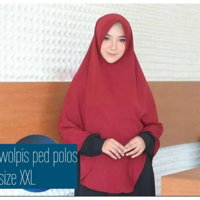 KHIMAR WOLPIS PED / JILBAB INSTANS  WOLPIS PED SIZE XXL / WOLPIS PED XXL