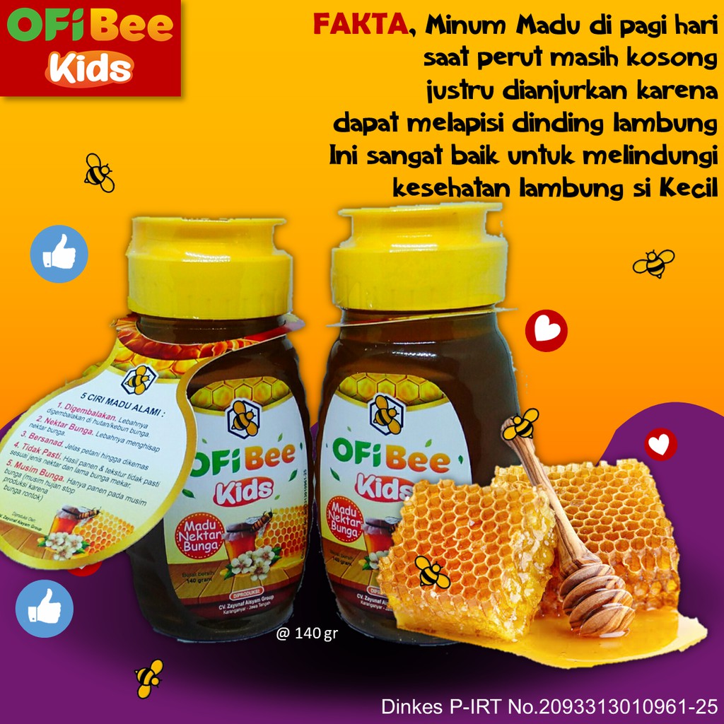 BELI 2 DAPAT 3 | Madu Batuk dan Madu Kecerdasan | Madu Murni Anak OFi Bee Kids | Madu Nektar Bunga