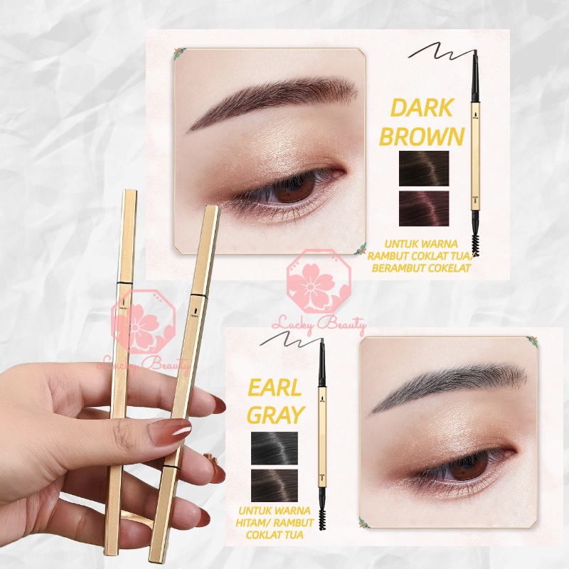 MOMO Pensil Alis Eyebrow Waterproof Untuk Sulam Pensil Alis Penanda Eyebrow Pencil Pair with Bulu Mata Eye Make Up