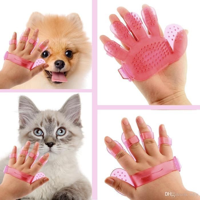 PET BRUSH GLOVE Sarung Tangan Grooming Pet (Anjing/Kucing) Karet - 0323