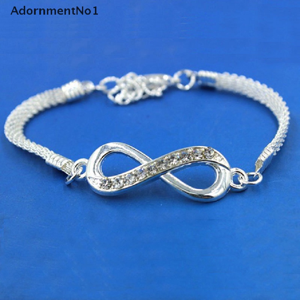 (AdornmentNo1) Gelang Tangan Rantai Fashion Aksen Infinity Untuk Perhiasan Wanita / Hadiah 2021